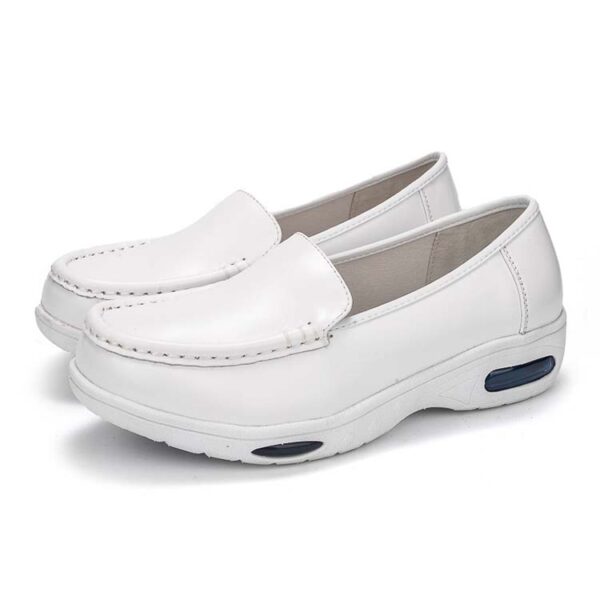 Nursing Clogs Comfortable Soft White Leather Medical Shoes