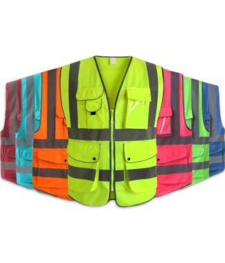 Safetymaster brand Fluorescent lMulti Pocket safety vests wholesale