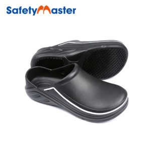 Black Leather Chef Kitchen Clog Shoes, Packaging Type: Box, Size: 40-45